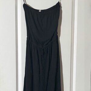 J.Crew Blue Strapless Maxi Dress with Drawstring Waist